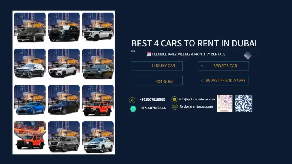 Best 4 Cars to Rent in Dubai